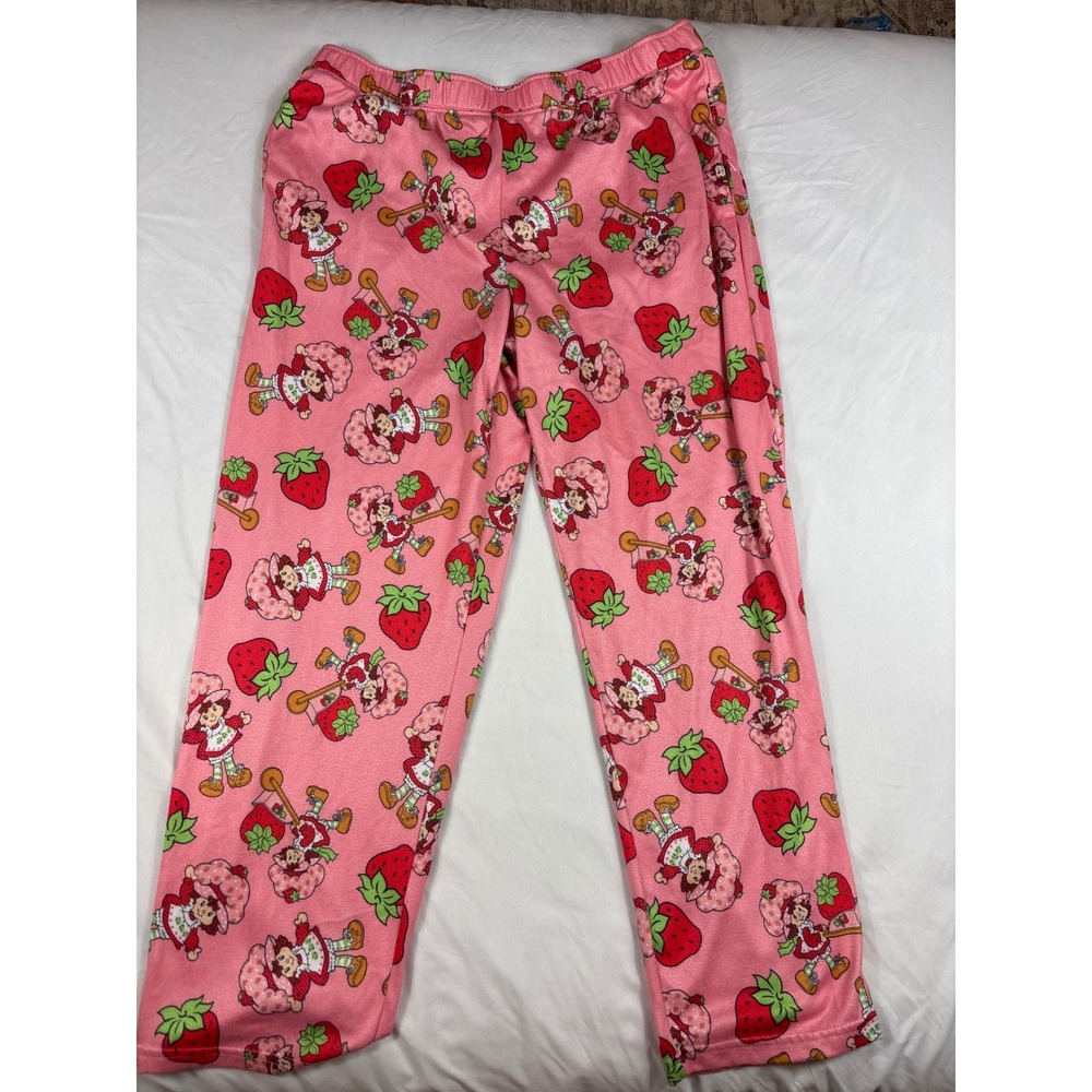 Strawberry Shortcake Pink Pajama Pants Girls Size 12/14 L Character Sleepwear - Picture 1 of 2
